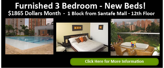 3 bedroom furnished apartment rental in Medellin